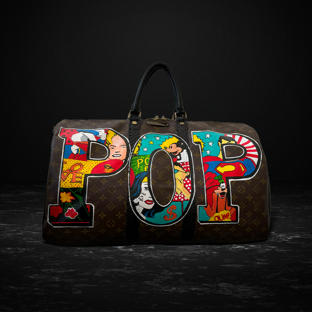 Pop Art – Vintage Louis Vuitton Speedy 30 Upcycled & Hand-Painted Designer Bag by Philip Karto