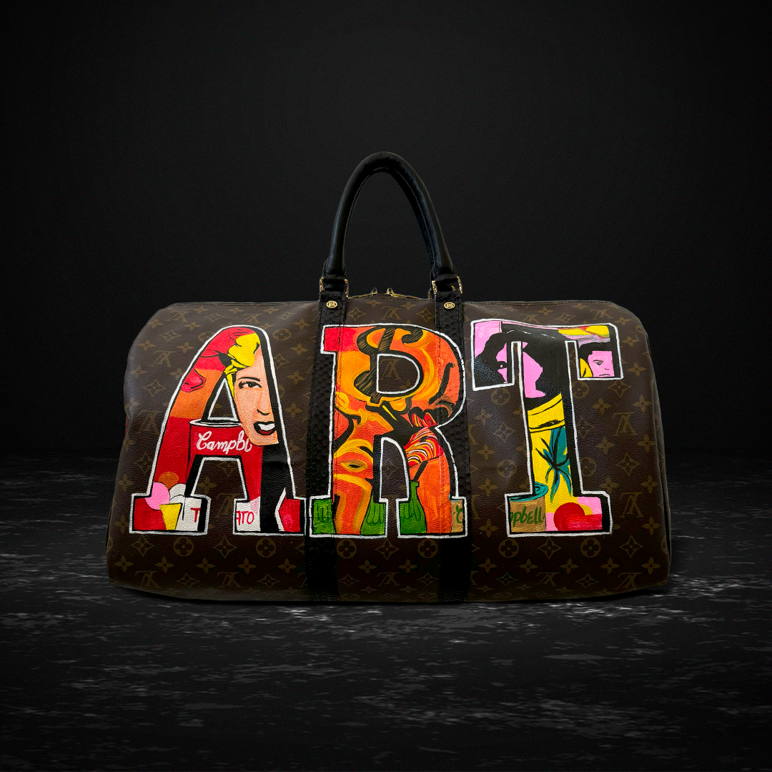 Authentic Vintage Louis Vuitton Speedy 30 with Pop Art Hand-Painted Design by Philip Karto