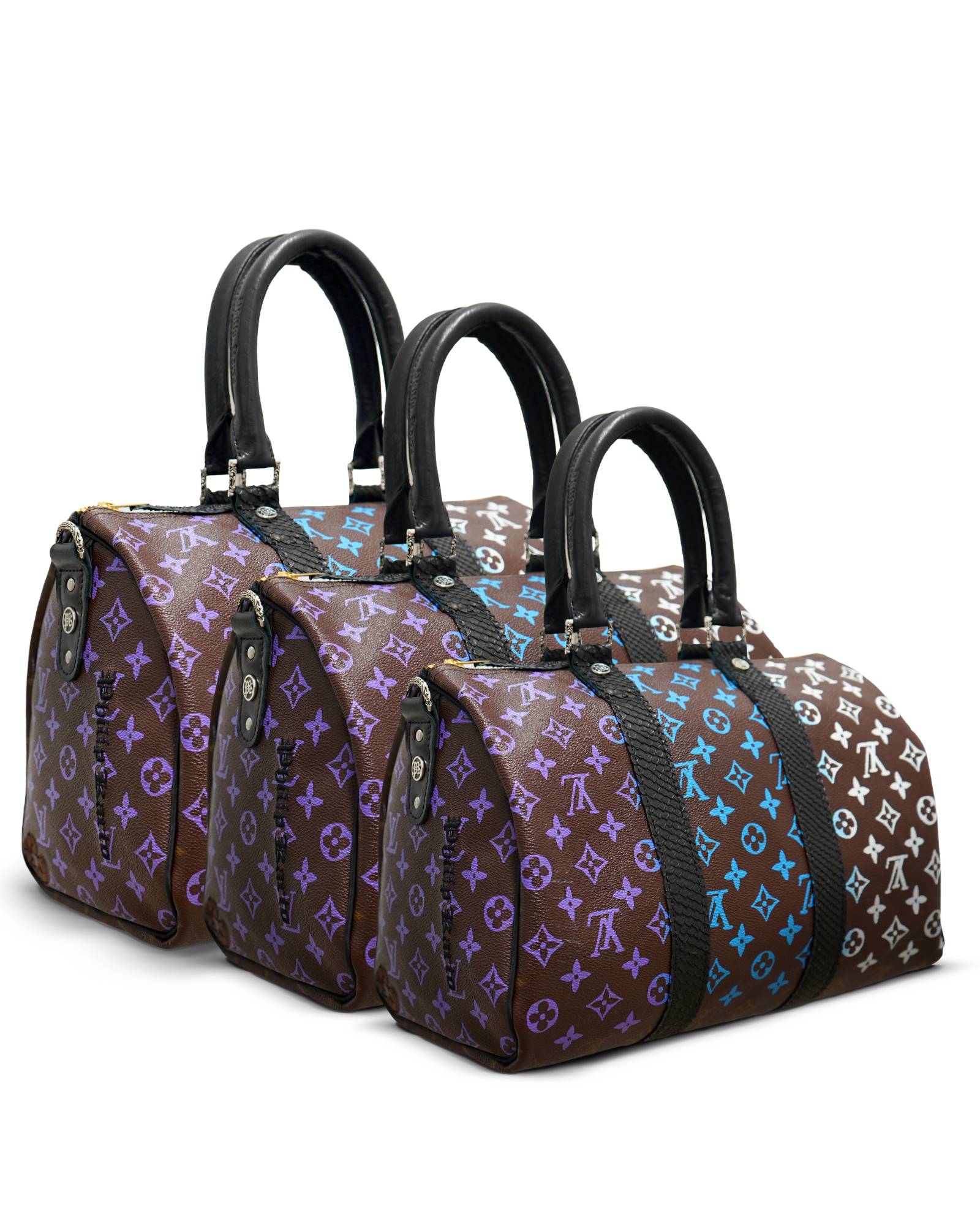Rainbow LV Speedy by Philip Karto in the 3 sizes, 30, 35 and 40