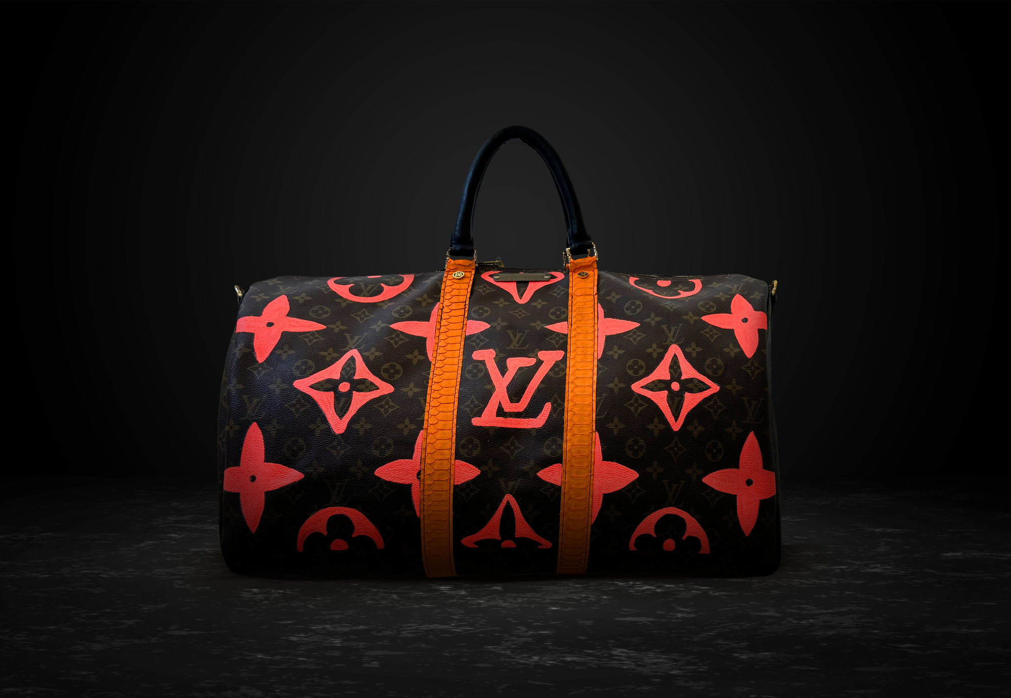 PK Square Orange – Vintage Louis Vuitton Speedy 30 Upcycled & Hand-Painted Designer Bag by Philip Karto