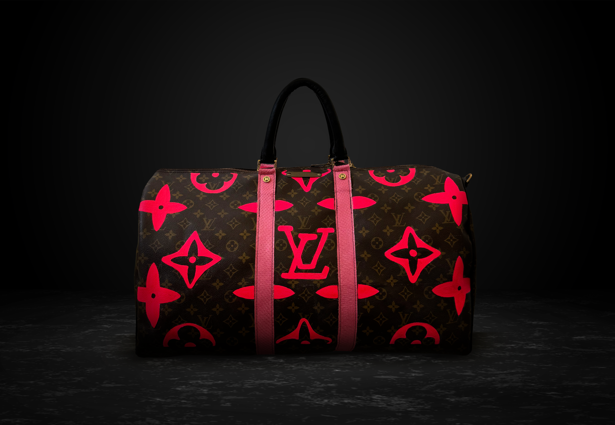 PK Square Pink- Vintage Louis Vuitton Upcycled & Hand-Painted Designer Bag