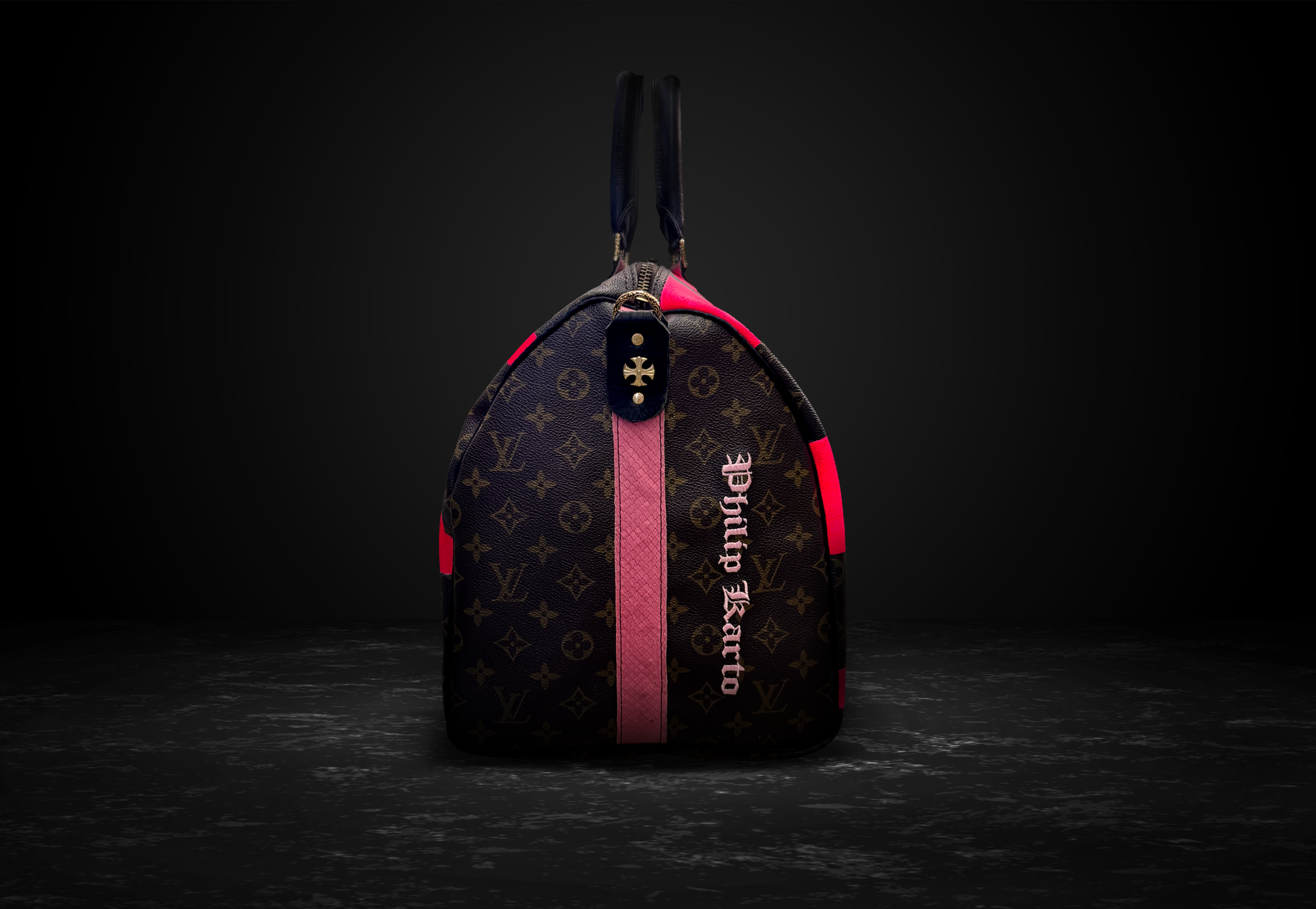 PK Square Pink- Vintage Louis Vuitton Upcycled & Hand-Painted Designer Bag