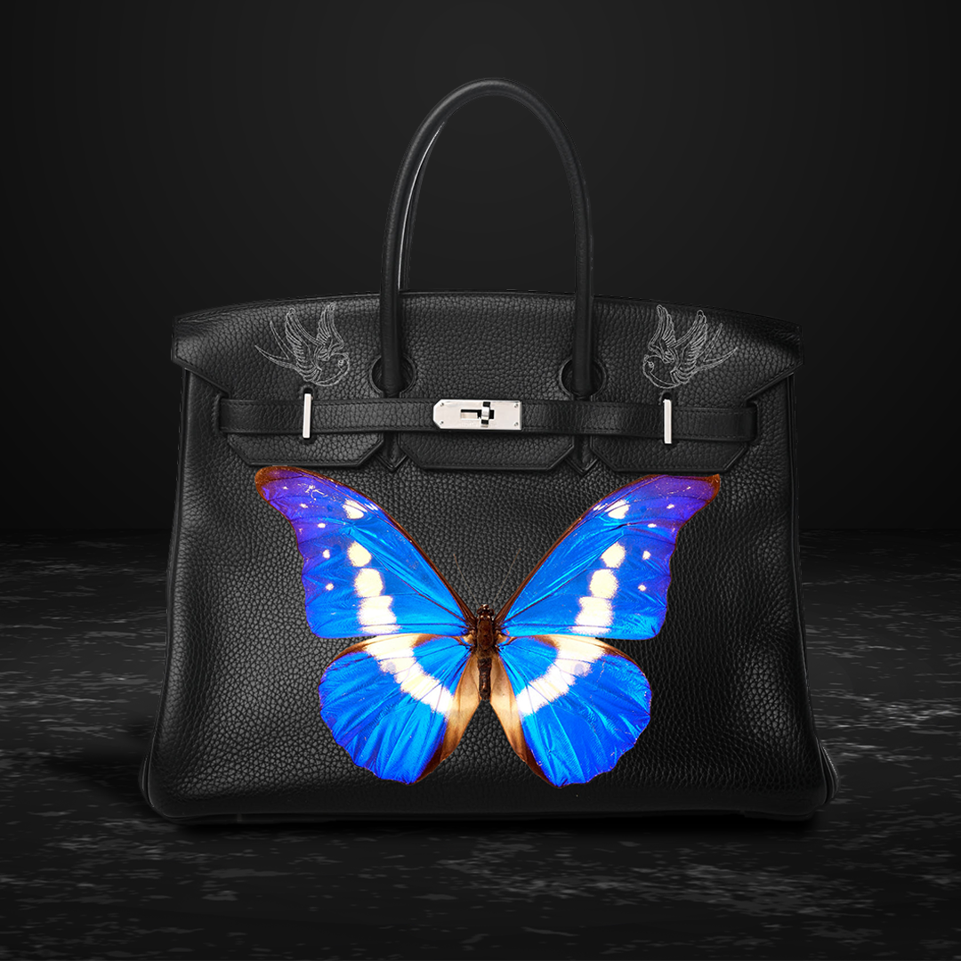 Pre-owned Birkin 40 bag charcoal black calf leather