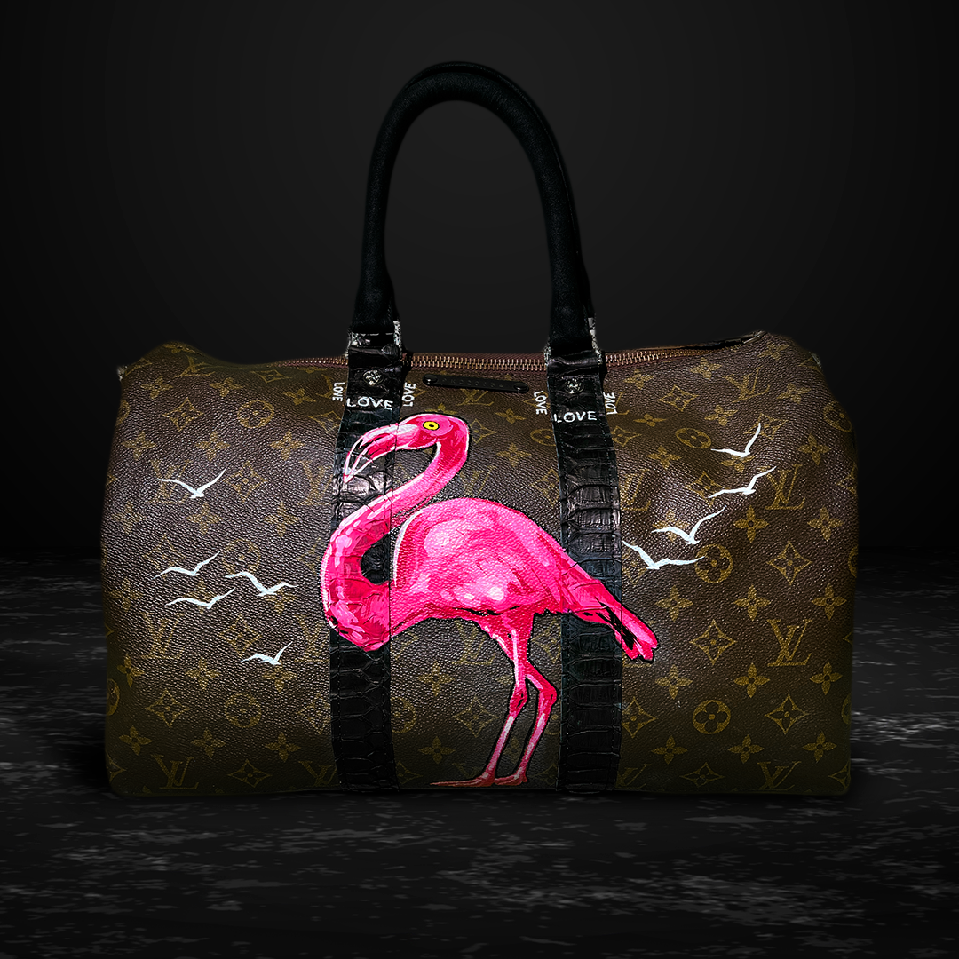Flamingo Louis Vuitton Keepall 55 Monogram Canvas travel bag