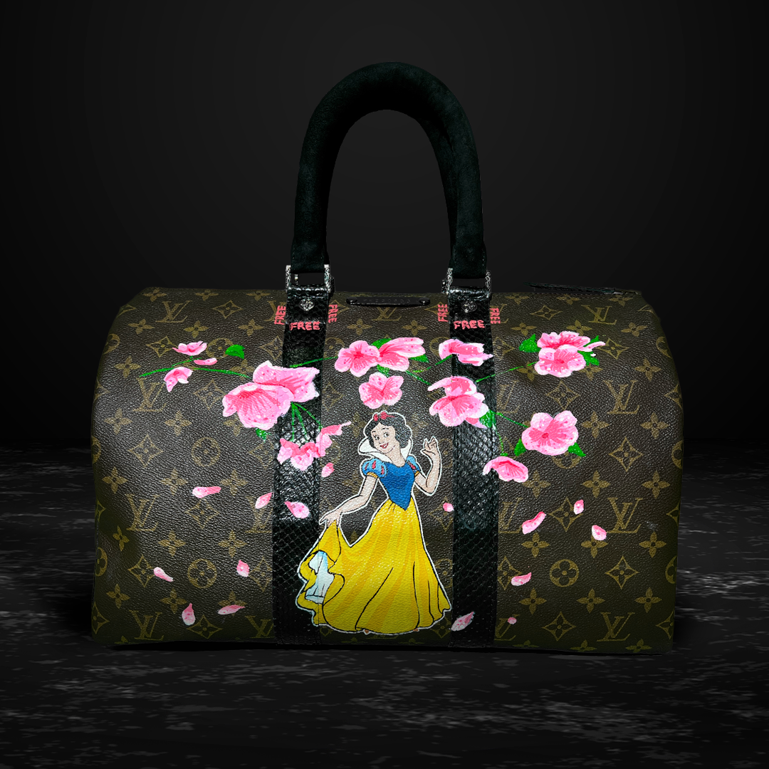 Sakura – Vintage Louis Vuitton Speedy 30 Upcycled & Hand-Painted Cherry Blossom Designer Bag by Philip Karto