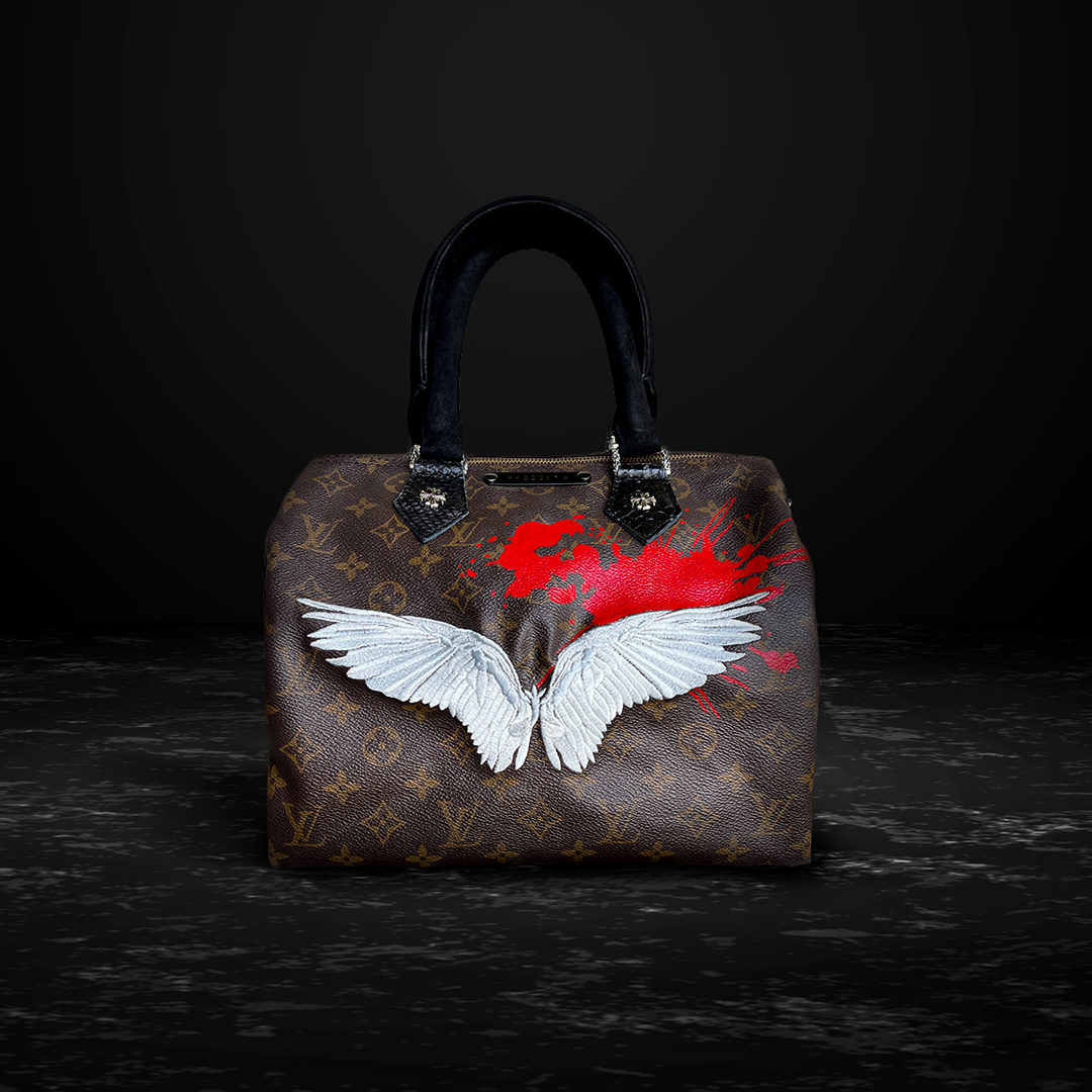 Louis Vuitton Speedy 40 handbag in Monogram canvas customized Art
