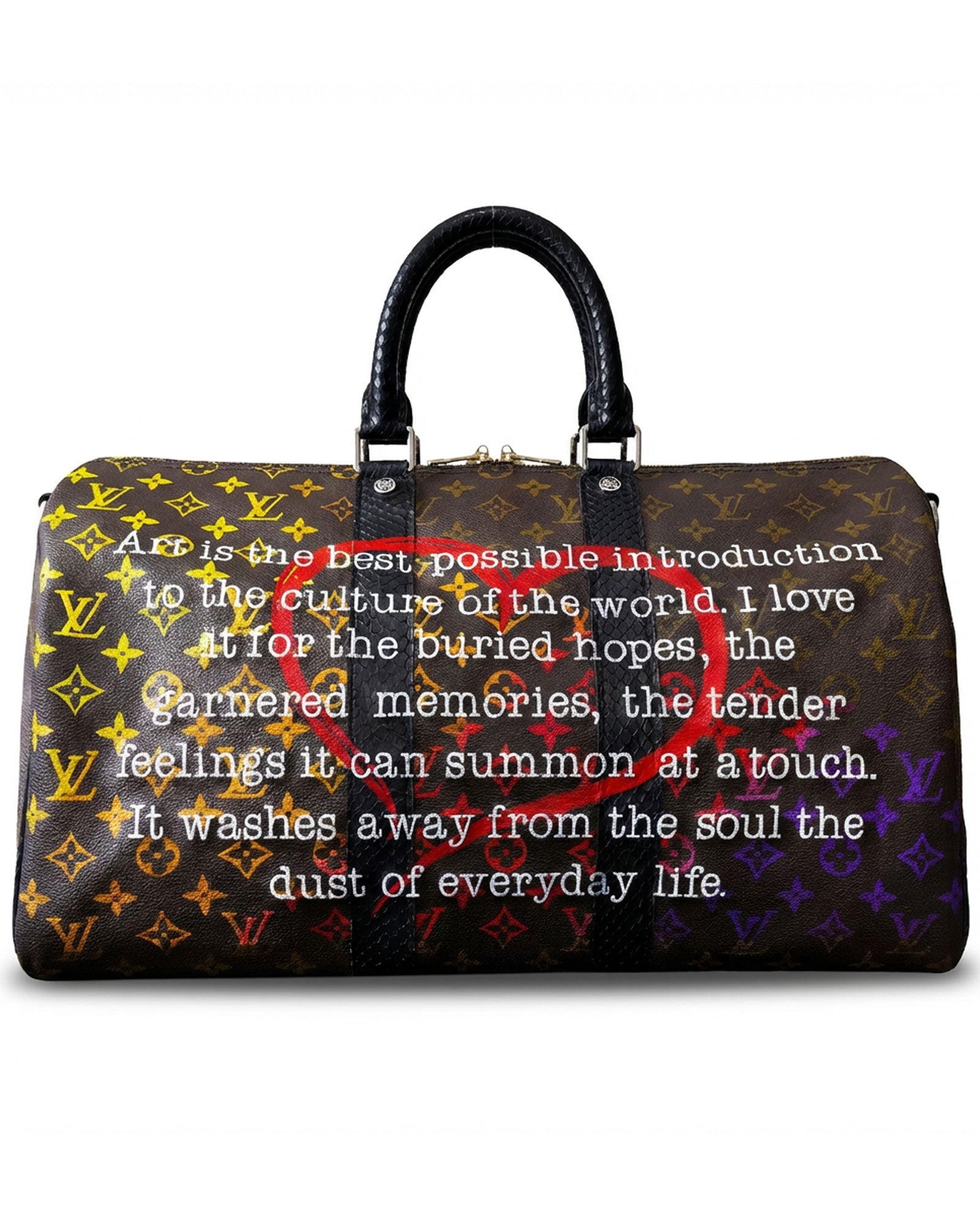Back view of Philip Karto PK.03 Einstein Speedy bag created from vintage Louis Vuitton canvas
