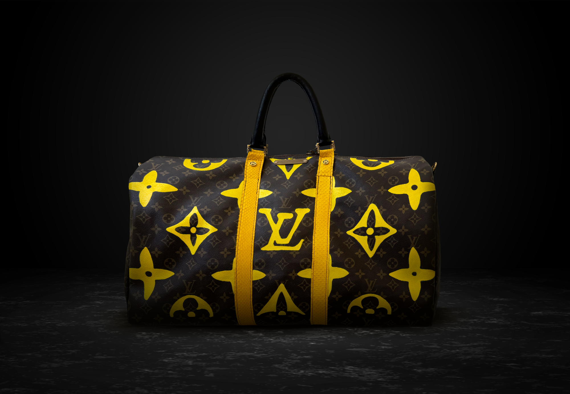 PK Square Yellow – Vintage Louis Vuitton Speedy 30 Upcycled & Hand-Painted Designer Bag by Philip Karto
