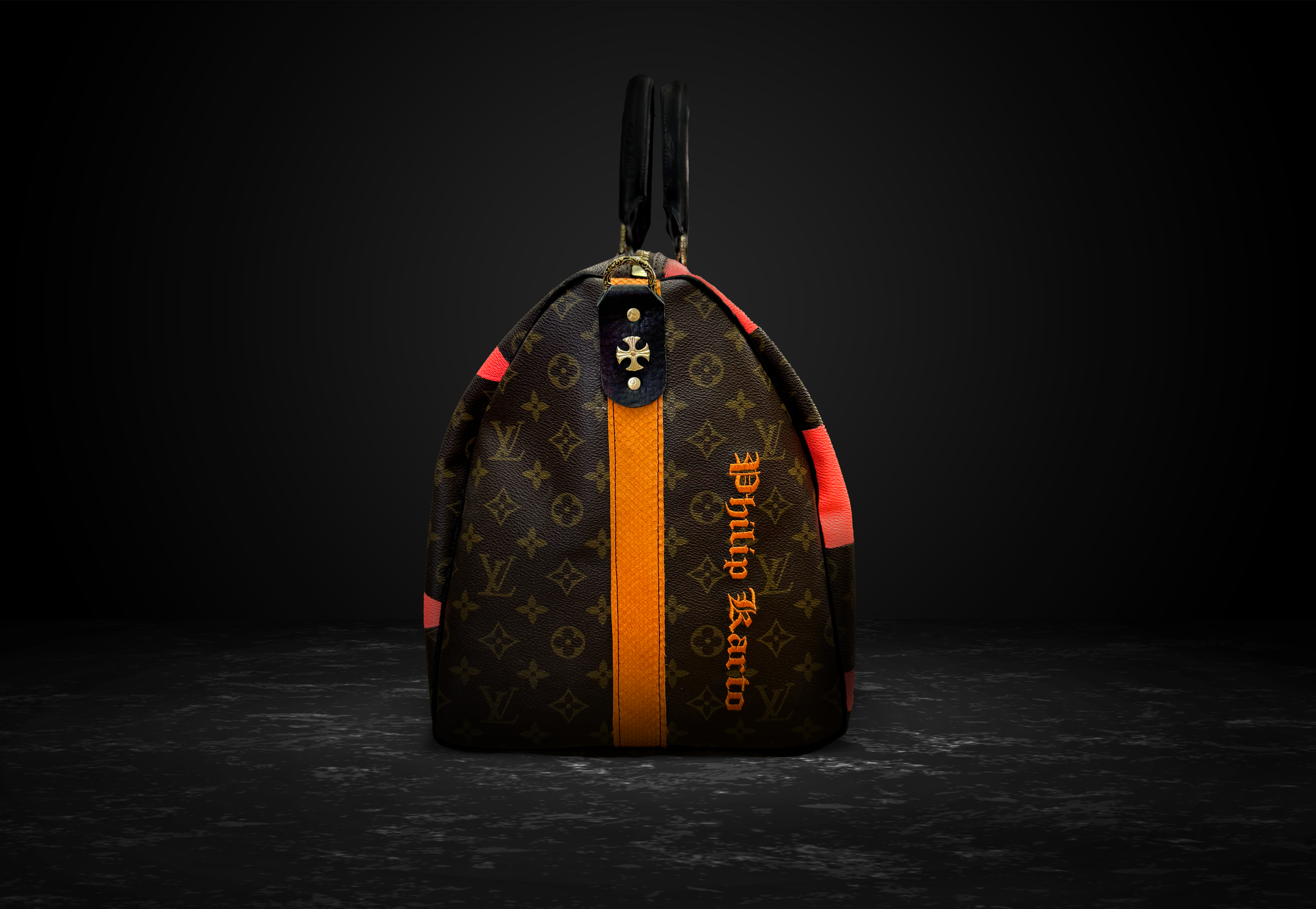 Upcycled Louis Vuitton Speedy 30 PK Square Orange Edition – Sustainable Fashion Designer Bag