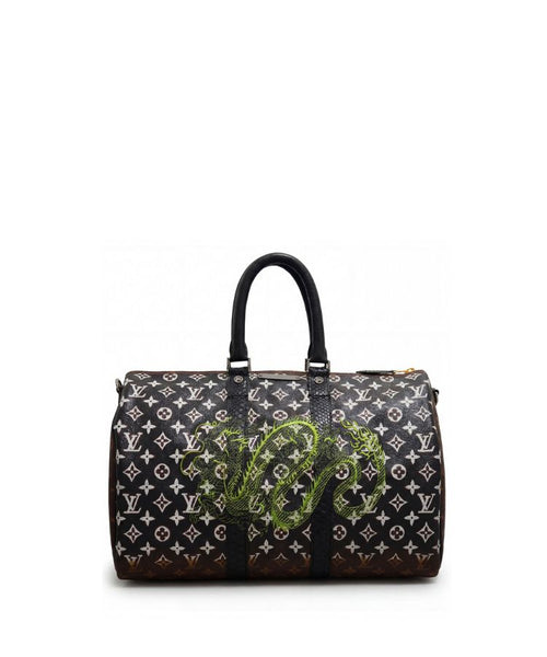 Hand-Painted Louis Vuitton Speedy, Kaki Dragon Edition | Philip Karto