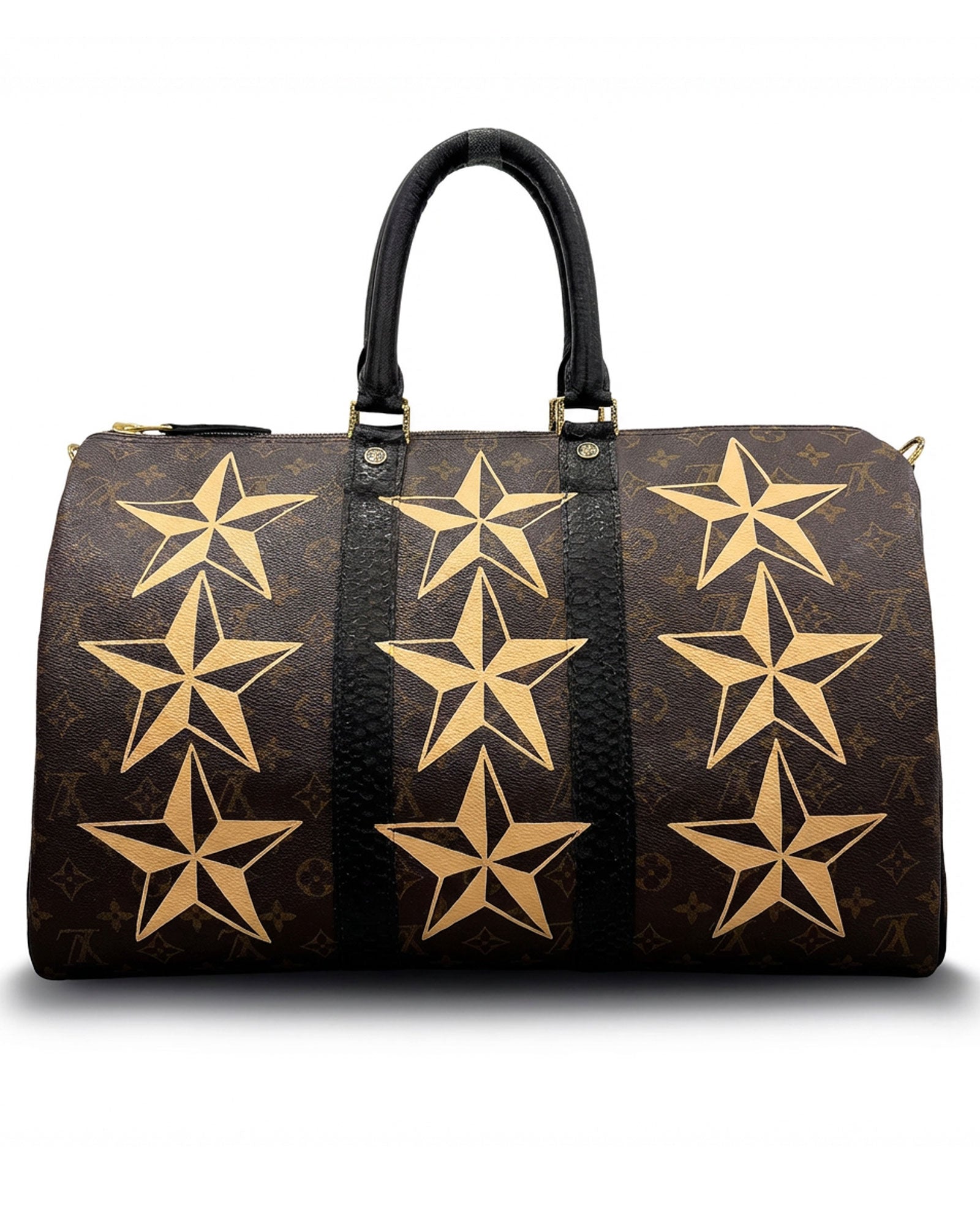 Philip Karto vintage Louis Vuitton bag with star pattern on a white background