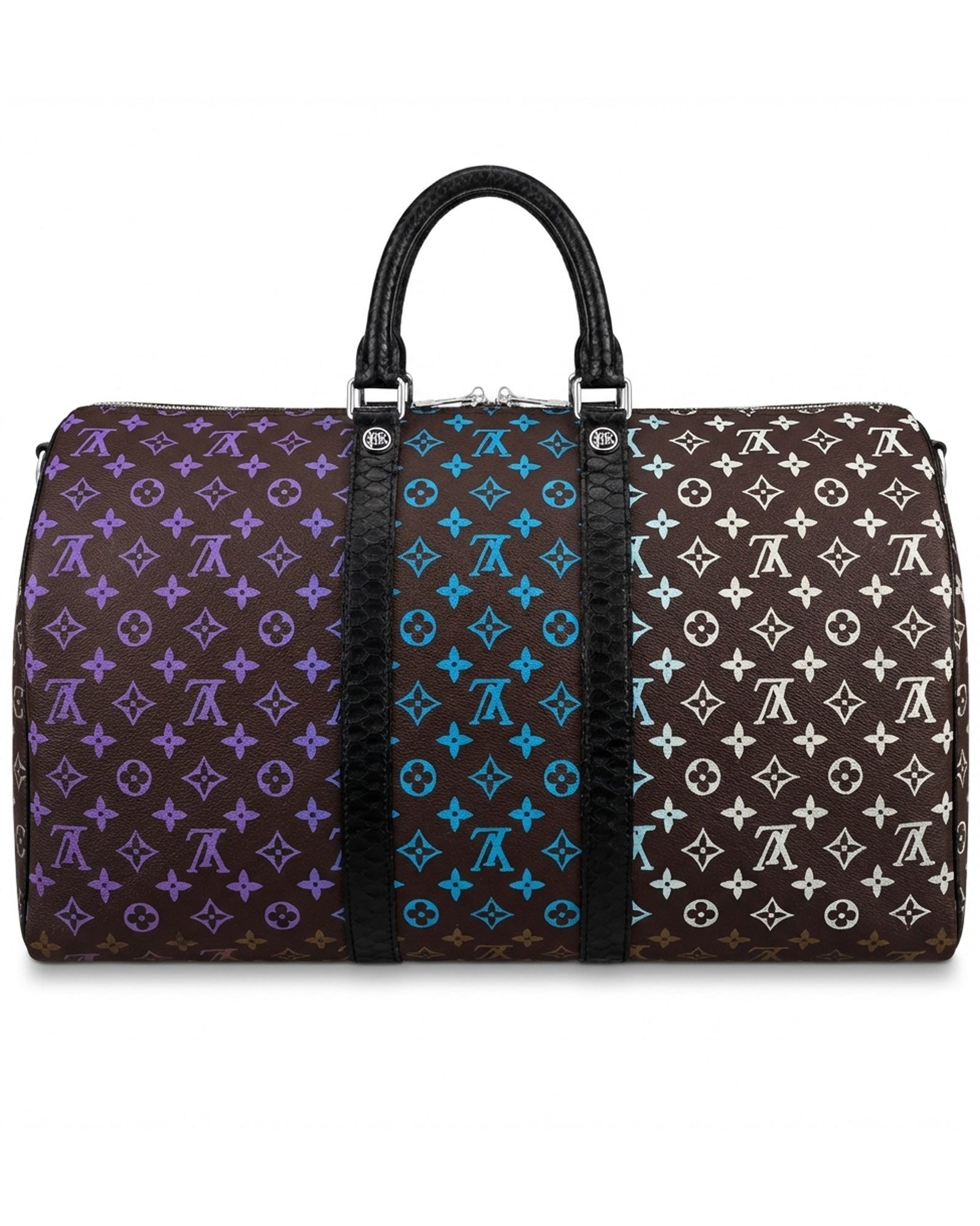 Philip Karto PK.02 Rainbow Keepall bag hand-painted on vintage Louis Vuitton monogram canvas, multicolor rainbow edition