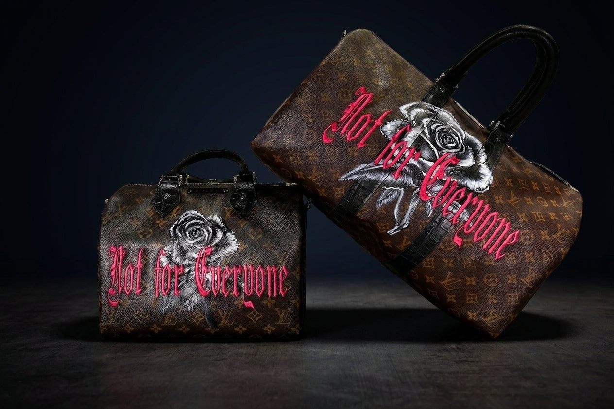 Not For Everyone Capsule 01: The Rose, upcycled Louis Vuitton Speedy and Keepall by Philip Karto