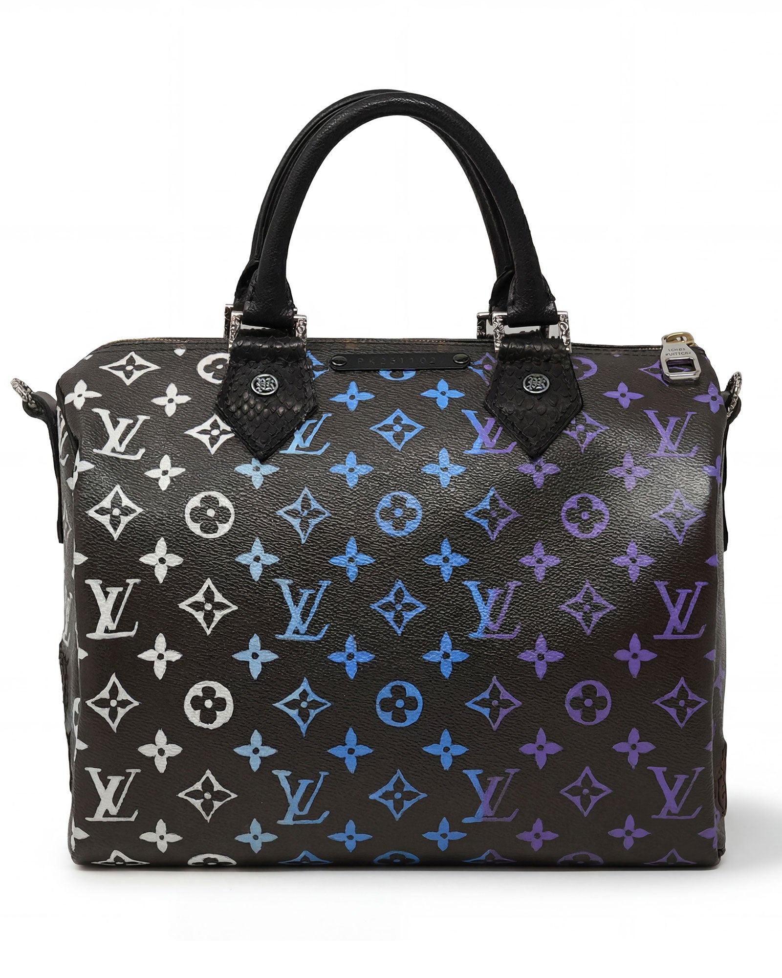 Philip Karto PK.02 Rainbow Speedy bag hand-painted on vintage Louis Vuitton monogram canvas, multicolor rainbow edition - Speedy in 30