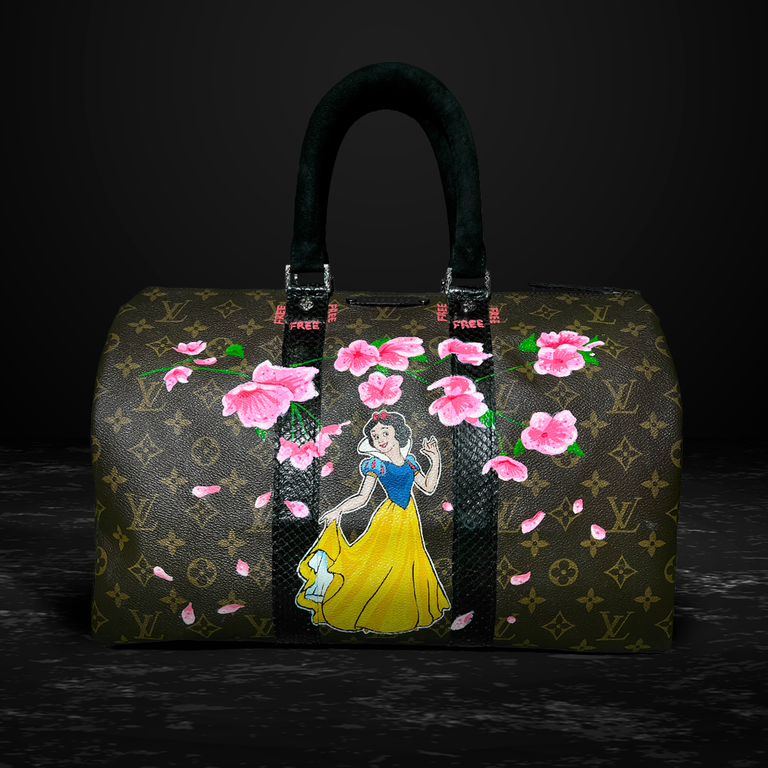 Louis Vuitton Keepall 55  Handpainted bags, Painted leather bag, Bags